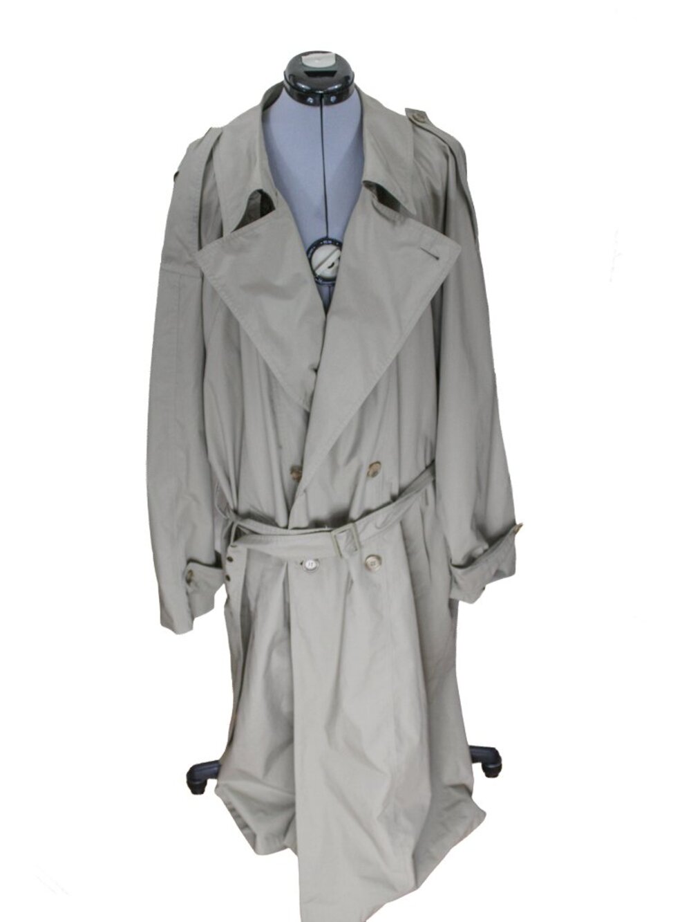 Vintage Womens London Towne Khaki Trench Coat 3x Classic Double Breasted 80s